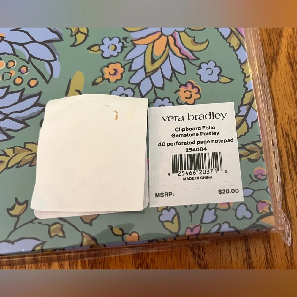 Vera Bradley Clipboard Folio in Gemstone Paisley NWT